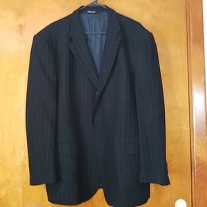 Men's black pinstripe suit jacket 50R